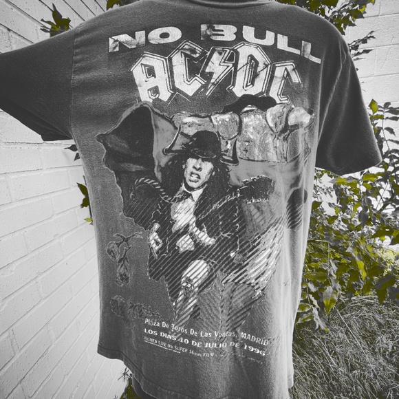 Men's/Unisex Sz Med. Grey 100% Cotton ACDC "No Bull" T-shirt - Picture 7 of 16